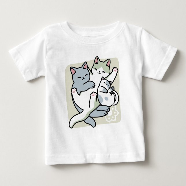 T-shirt Pour Bébé Laze Furr Days - Cute Lazy Cats Design (Devant)