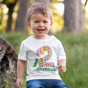 T-shirt Pour Bébé Le 2ème anniversaire de la Chaterpillar affamée