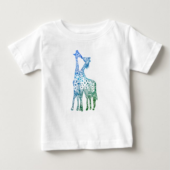T-shirt Pour Bébé Le baiser des girafes Tutu RufleTee (Devant)