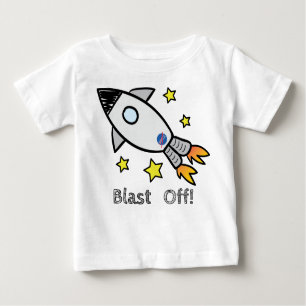 T-shirt Pour Bébé Le bateau mignon de Rocket soufflent tiré par la