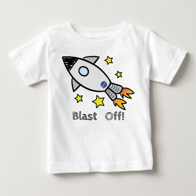 T-shirt Pour Bébé Le bateau mignon de Rocket soufflent tiré par la (Devant)