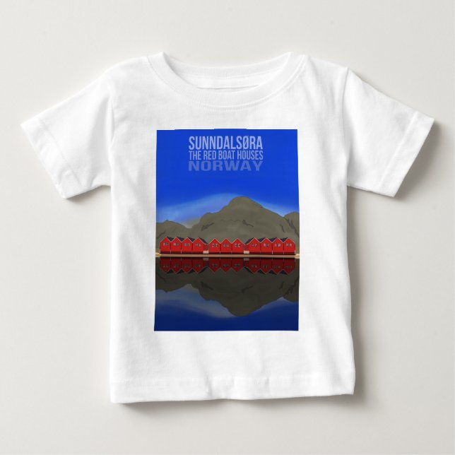 T-shirt Pour Bébé Le Bateau Rouge Maisons Sunndalsøra Norvège (Devant)