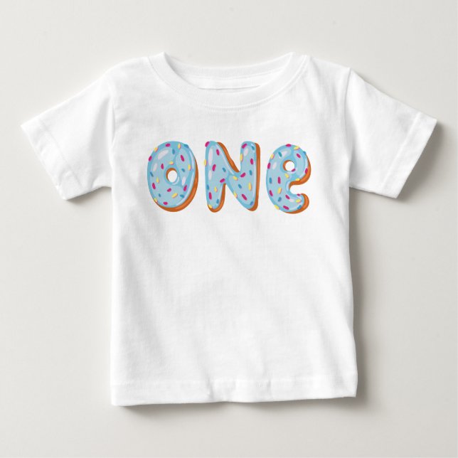 T-shirt Pour Bébé Le beignet grandissent le premier anniversaire un (Devant)