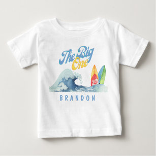 T-shirt Pour Bébé Le Big One First Birthday Surf Shirt Nom personnal