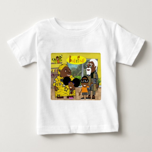 T-shirt Pour Bébé Le bino et la famille de Fino (Devant)