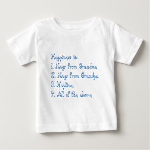 T-shirt Pour Bébé Le bonheur est grand-maman et grand-papa (de bleu)