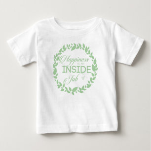 T-shirt Pour Bébé Le Bonheur Est Une Guirlande Verte À L'Intérieur D
