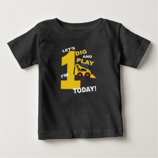 T-shirt Pour Bébé Le bulldozer de construction de chemises d'anniver