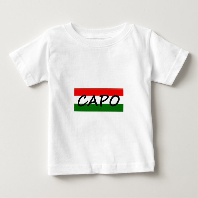 T-shirt Pour Bébé Le CAPO, capo signifie le PATRON ! en italien et (Devant)