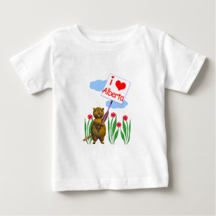 T-shirt Pour Bébé Le castor canadien aime l'Alberta