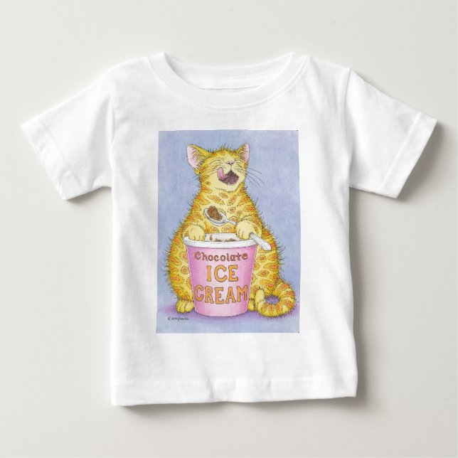 T-shirt Pour Bébé Le CAT mange la crème glacée (Devant)