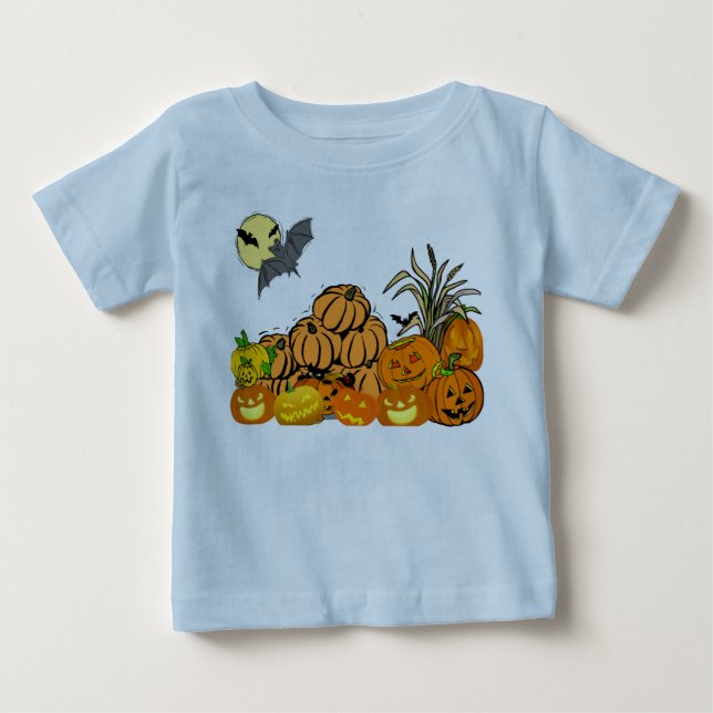 T-shirt Pour Bébé Le Champ de Citrouilles - (Devant)