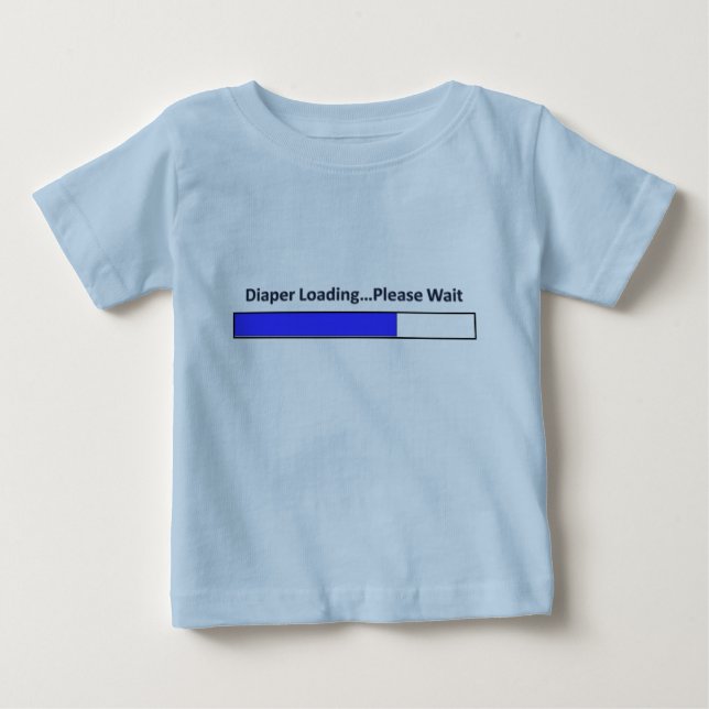 T-shirt Pour Bébé Le chargement de couche-culotte… attendent svp (Devant)