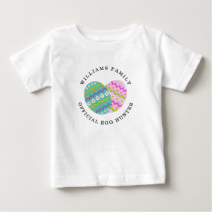 T-shirt Pour Bébé Le chasseur officiel d'oeufs de Pâques ajoutent l