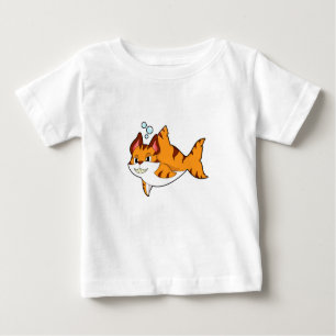 T-shirt Pour Bébé Le chat tigre comme requin dans l'eau.PNG