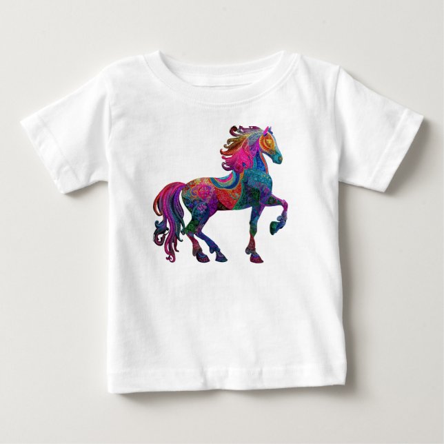 T-shirt Pour Bébé Le Cheval Brodé (Devant)