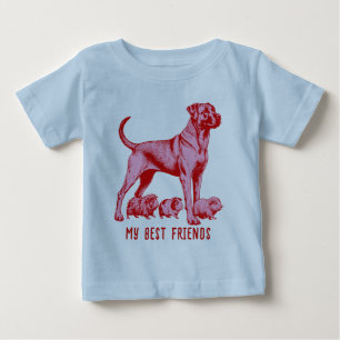 T-shirt Pour Bébé le chien croisé de mes meilleurs amis cochons d'In