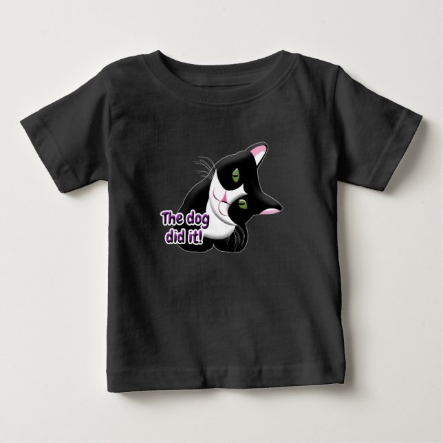 T-shirt Pour Bébé Le chien l'a fait Chat (Devant)
