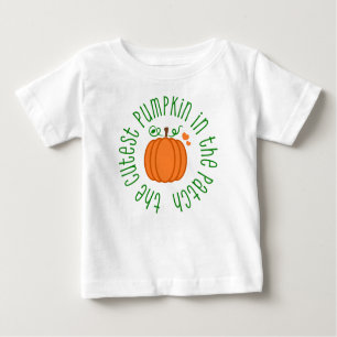 T-shirt Pour Bébé Le Citrouille le plus mou dans le Patch Automne In