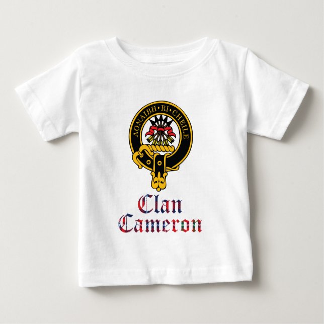 T-shirt Pour Bébé Le clan écossais de tartan de crête de Cameron (Devant)