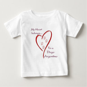 T-shirt Pour Bébé Le coeur de Dogo Argentino appartient