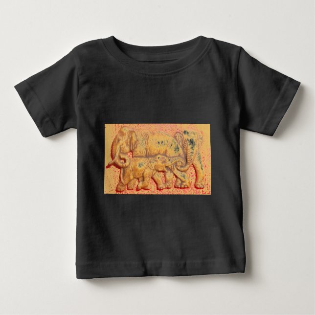 T-shirt Pour Bébé Le coeur du troupeau : Portrait de famille des élé (Devant)