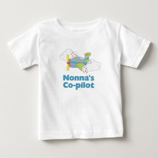T-shirt Pour Bébé Le copilote de Nonna (Devant)