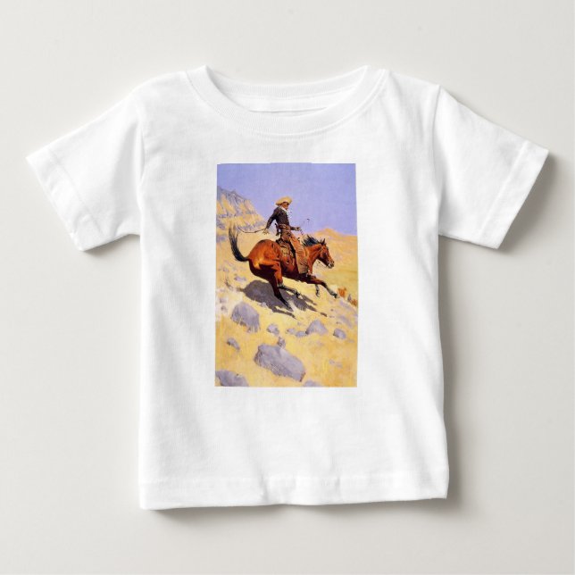 T-shirt Pour Bébé Le Cow-boy (par Frederic Remington) (Devant)