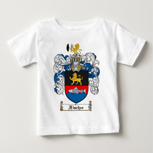 T-SHIRT POUR BÉBÉ LE CREST DE FAMILLE DE FISCHER - MANTEAU DE (Devant)