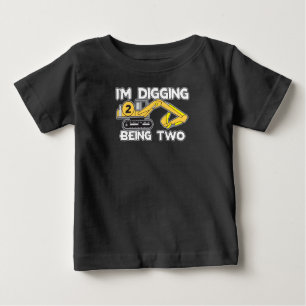 T-shirt Pour Bébé Le deuxième anniversaire de l'enfant Je creuse êtr