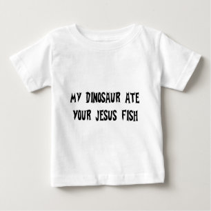 T-shirt Pour Bébé Le dinosaure mange des poissons de Jésus