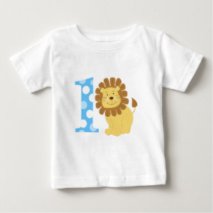 T-shirt Pour Bébé Le ęr anniversaire de lion mignon je suis UN