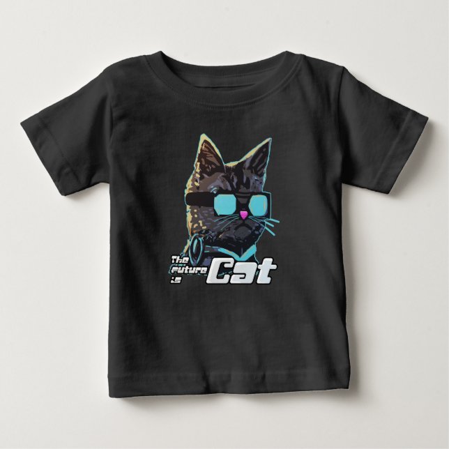 T-shirt Pour Bébé Le futur est chat (Devant)