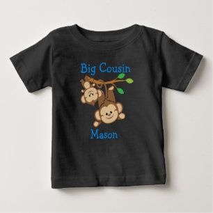 T-shirt Pour Bébé Le garçon personnalisé Monkeys le grand cousin