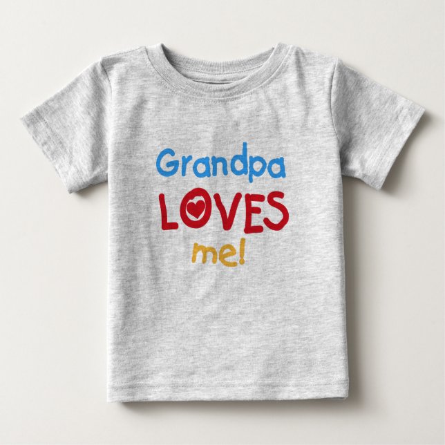 T-shirt Pour Bébé Le grand-papa m'aime (Devant)