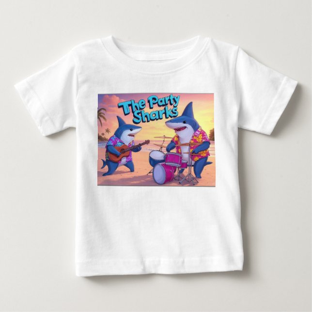 T-shirt Pour Bébé Le groupe Party Sharks (Devant)