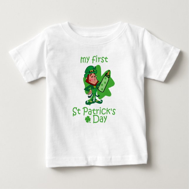 T-shirt Pour Bébé Le jour de mon premier St Patrick (Devant)