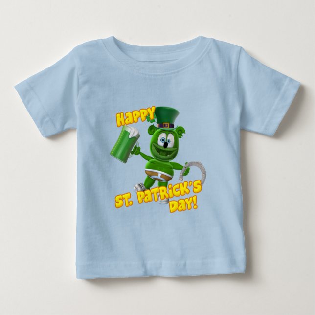 T-shirt Pour Bébé Le jour de St Patrick gommeux d'ours (Devant)