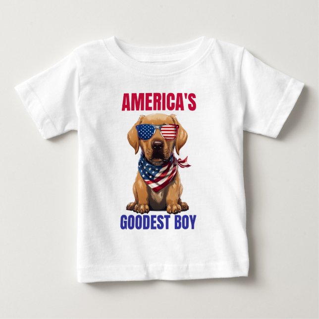 T-shirt Pour Bébé Le Labrador le plus gentil d'Amérique (Devant)