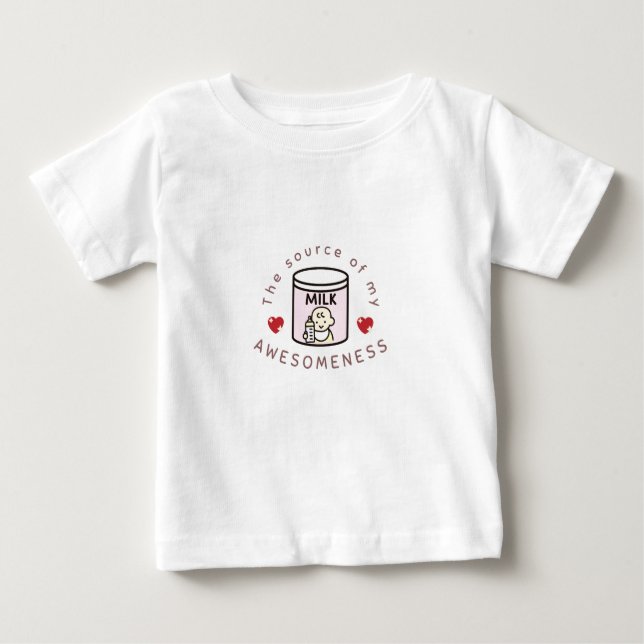 T-shirt Pour Bébé Le lait est la source de la conscience (Devant)