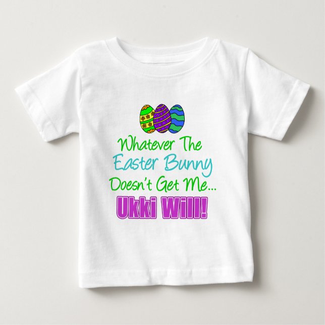 T-shirt Pour Bébé Le lapin de Pâques ne veut pas d'Ukki (Devant)