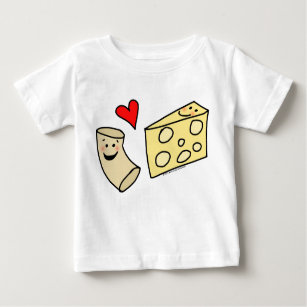 T-shirt Pour Bébé Le Mac aime le fromage, macaronis mignons drôles +