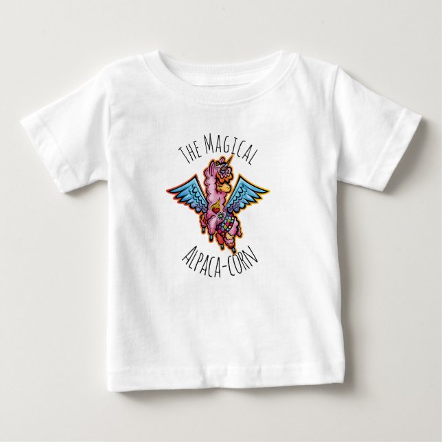 T-shirt Pour Bébé Le maïs magique Alpaca (Devant)