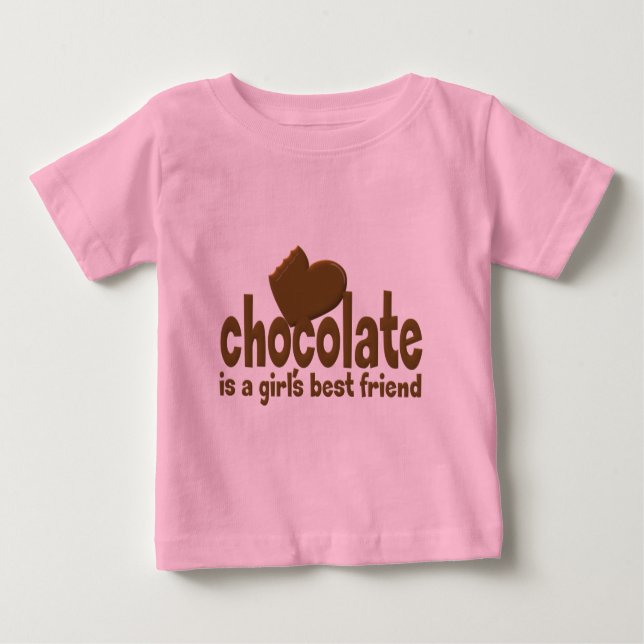 T-shirt Pour Bébé Le meilleur ami de la fille au chocolat (Devant)