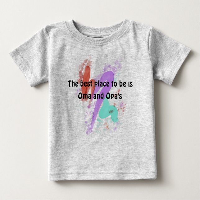 T-shirt Pour Bébé Le meilleur endroit est Oma et Opa's (Devant)