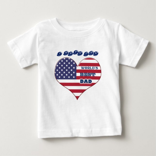 T-shirt Pour Bébé Le meilleur papa américain du monde (Devant)