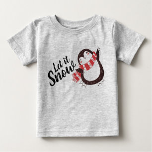 T-shirt Pour Bébé Le mignon pingouin laisse neiger Noël