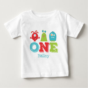 T-shirt Pour Bébé Le Monstre mignon un premier anniversaire