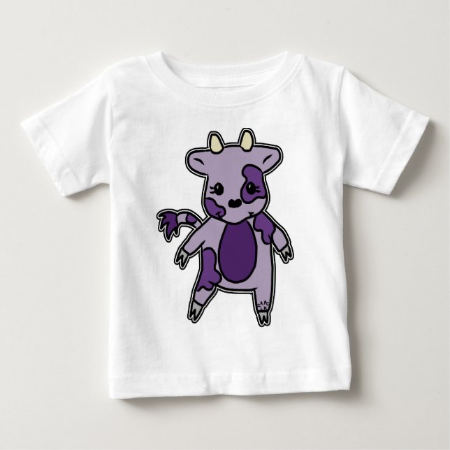 T-shirt Pour Bébé Le MOO pourpre (Devant)