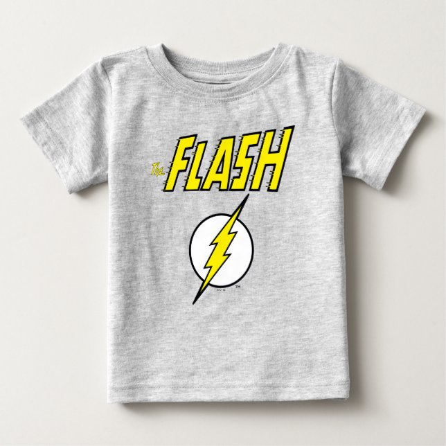 T-shirt Pour Bébé Le nom Flash et le logo de l'éclair (Devant)